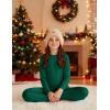 Arshiner Girls Clothes 2 Piece Fall Outfits Slim Long Sleeve Shirt and Leggings Set Kids Thermal Underwear sets(Green)