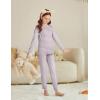 Arshiner Girls Clothes 2 Piece Fall Outfits Slim Long Sleeve Shirt and Leggings Set Kids Thermal Underwear sets(Purple & Orange Strip)