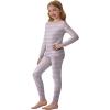 Arshiner Girls Clothes 2 Piece Fall Outfits Slim Long Sleeve Shirt and Leggings Set Kids Thermal Underwear sets(Purple & Orange Strip)