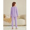 Arshiner Girls Clothes 2 Piece Fall Outfits Slim Long Sleeve Shirt and Leggings Set Kids Thermal Underwear sets(Purple)