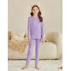 Arshiner Girls Clothes 2 Piece Fall Outfits Slim Long Sleeve Shirt and Leggings Set Kids Thermal Underwear sets(Purple)
