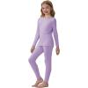 Arshiner Girls Clothes 2 Piece Fall Outfits Slim Long Sleeve Shirt and Leggings Set Kids Thermal Underwear sets(Purple)