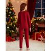 Arshiner Girls Clothes 2 Piece Fall Outfits Slim Long Sleeve Shirt and Leggings Set Kids Thermal Underwear sets(Red)