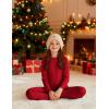 Arshiner Girls Clothes 2 Piece Fall Outfits Slim Long Sleeve Shirt and Leggings Set Kids Thermal Underwear sets(Red)