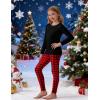 Arshiner Girls Clothes 2 Piece Fall Outfits Slim Long Sleeve Shirt and Leggings Set Kids Thermal Underwear sets(Red Black Plaid)
