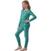Arshiner Girls Clothes 2 Piece Fall Outfits Slim Long Sleeve Shirt and Leggings Set Kids Thermal Underwear sets(Teddy Green)