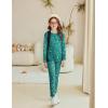Arshiner Girls Clothes 2 Piece Fall Outfits Slim Long Sleeve Shirt and Leggings Set Kids Thermal Underwear sets(Teddy Green)