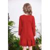 Arshiner Girls Cotton Long Sleeve A-Line Ruffle Hem Dress for School