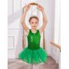 Arshiner Girls Dance Tutu Dress Sparkly Sequin Ballet Leotards Cross Back Ballerina Costumes for Toddler Party(Green)