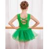 Arshiner Girls Dance Tutu Dress Sparkly Sequin Ballet Leotards Cross Back Ballerina Costumes for Toddler Party(Green)
