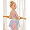 Arshiner Girls Dance Tutu Dress Sparkly Sequin Ballet Leotards Cross Back Ballerina Costumes for Toddler Party(Rainbow)