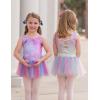 Arshiner Girls Dance Tutu Dress Sparkly Sequin Ballet Leotards Cross Back Ballerina Costumes for Toddler Party(Rainbow)