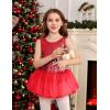 Arshiner Girls Dance Tutu Dress Sparkly Sequin Ballet Leotards Cross Back Ballerina Costumes for Toddler Party(Red)