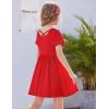 Arshiner Girls Dress Short Sleeve Solid Summer A-line Swing Twirly Skater Casual Dresses for Kids 4-14 Years