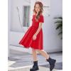 Arshiner Girls Dress Short Sleeve Solid Summer A-line Swing Twirly Skater Casual Dresses for Kids 4-14 Years
