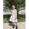 Arshiner Girls Dresses Velvet Square Neck Puff Long Sleeve Fall Winter Holiday Dress with Pockets(Champage)
