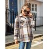 Arshiner Girls Flannel Plaid Jackets Button Down Long Sleeve Shirts Blouses Tops with Pockets Outfits(B-gray)