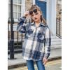 Arshiner Girls Flannel Plaid Jackets Button Down Long Sleeve Shirts Blouses Tops with Pockets Outfits(Blue)