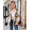 Arshiner Girls Flannel Plaid Jackets Button Down Long Sleeve Shirts Blouses Tops with Pockets Outfits(Brown)