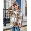 Arshiner Girls Flannel Plaid Jackets Button Down Long Sleeve Shirts Blouses Tops with Pockets Outfits(Brown-1)