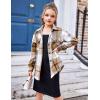 Arshiner Girls Flannel Plaid Jackets Button Down Long Sleeve Shirts Blouses Tops with Pockets Outfits(Brown-1)