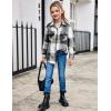 Arshiner Girls Flannel Plaid Jackets Button Down Long Sleeve Shirts Blouses Tops with Pockets Outfits(Grey)