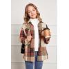 Arshiner Girls Flannel Plaid Jackets Button Down Long Sleeve Shirts Blouses Tops with Pockets Outfits(Khaki Plaid)