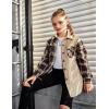 Arshiner Girls Flannel Plaid Jackets Button Down Long Sleeve Shirts Blouses Tops with Pockets Outfits(Khaki-brown)