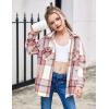 Arshiner Girls Flannel Plaid Jackets Button Down Long Sleeve Shirts Blouses Tops with Pockets Outfits(Pink)