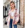 Arshiner Girls Flannel Plaid Jackets Button Down Long Sleeve Shirts Blouses Tops with Pockets Outfits(Pink)