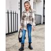 Arshiner Girls Flannel Plaid Jackets Button Down Long Sleeve Shirts Blouses Tops with Pockets Outfits(Plaid Gray)