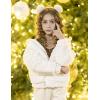 Arshiner Girls Full Zip Fleece Jacket Sherpa Outwear Coat Fall Winter for 4-12Y(Beige)