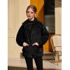 Arshiner Girls Full Zip Fleece Jacket Sherpa Outwear Coat Fall Winter for 4-12Y(Black)