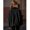 Arshiner Girls Full Zip Fleece Jacket Sherpa Outwear Coat Fall Winter for 4-12Y(Black)
