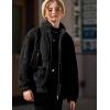 Arshiner Girls Full Zip Fleece Jacket Sherpa Outwear Coat Fall Winter for 4-12Y(Black)