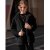 Arshiner Girls Full Zip Fleece Jacket Sherpa Outwear Coat Fall Winter for 4-12Y(Black)