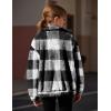 Arshiner Girls Full Zip Fleece Jacket Sherpa Outwear Coat Fall Winter for 4-12Y(Black Plaid)