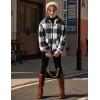 Arshiner Girls Full Zip Fleece Jacket Sherpa Outwear Coat Fall Winter for 4-12Y(Black Plaid)