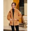 Arshiner Girls Full Zip Fleece Jacket Sherpa Outwear Coat Fall Winter for 4-12Y(Brown)