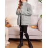 Arshiner Girls Full Zip Fleece Jacket Sherpa Outwear Coat Fall Winter for 4-12Y(Grey)