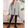 Arshiner Girls Full Zip Fleece Jacket Sherpa Outwear Coat Fall Winter for 4-12Y(Grey)
