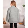 Arshiner Girls Full Zip Fleece Jacket Sherpa Outwear Coat Fall Winter for 4-12Y(Grey)