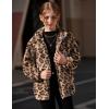 Arshiner Girls Full Zip Fleece Jacket Sherpa Outwear Coat Fall Winter for 4-12Y(Leopard)