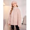 Arshiner Girls Full Zip Fleece Jacket Sherpa Outwear Coat Fall Winter for 4-12Y(Pastel Pink)