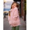 Arshiner Girls Full Zip Fleece Jacket Sherpa Outwear Coat Fall Winter for 4-12Y(Pastel Pink)