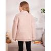 Arshiner Girls Full Zip Fleece Jacket Sherpa Outwear Coat Fall Winter for 4-12Y(Pastel Pink)
