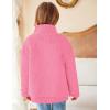 Arshiner Girls Full Zip Fleece Jacket Sherpa Outwear Coat Fall Winter for 4-12Y(Peach Pink)