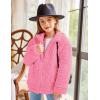 Arshiner Girls Full Zip Fleece Jacket Sherpa Outwear Coat Fall Winter for 4-12Y(Peach Pink)