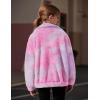Arshiner Girls Full Zip Fleece Jacket Sherpa Outwear Coat Fall Winter for 4-12Y(Pink Purple)