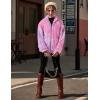 Arshiner Girls Full Zip Fleece Jacket Sherpa Outwear Coat Fall Winter for 4-12Y(Pink Purple)